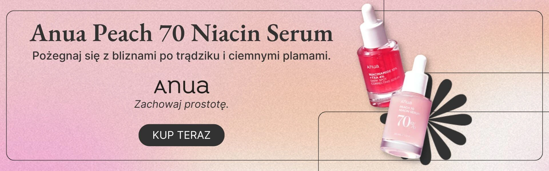 Anua Peach 70 Niacin Serum dla bardziej jednolitego wyglądu cery