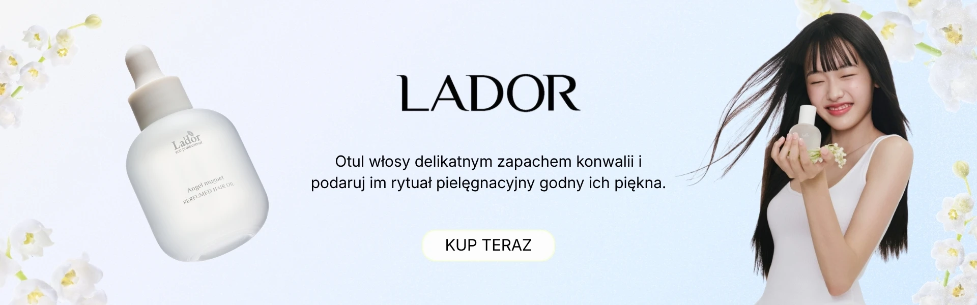 Perfumowany olejek do włosów Lador o delikatnym zapachu konwalii