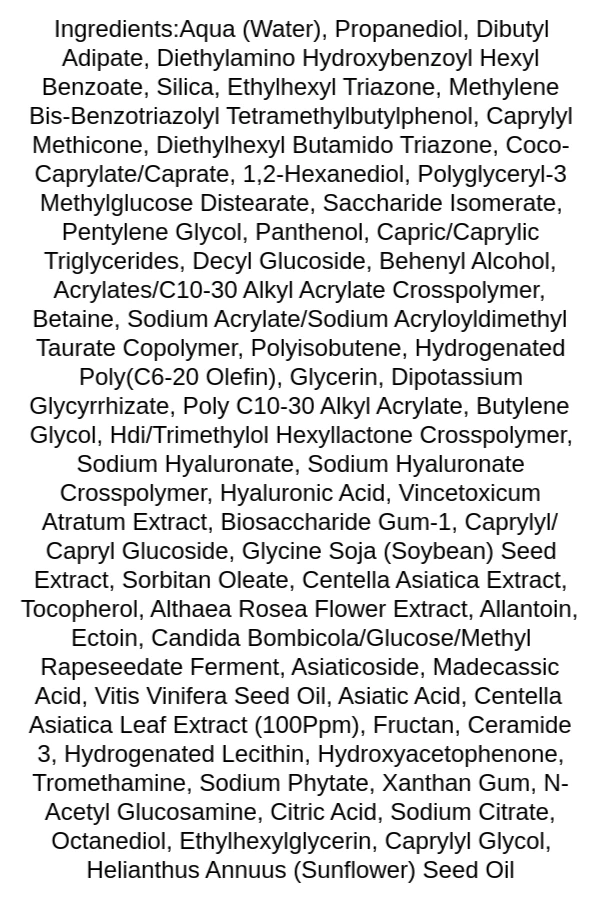 benton-cica-gel-sunscreen-serum-spf50pa-ingredients
