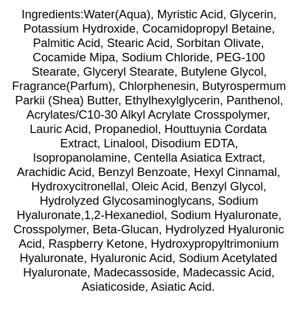 esfolio-hyaluronic-acid-houttuynia-cordata-cleansing-foam-ingredients