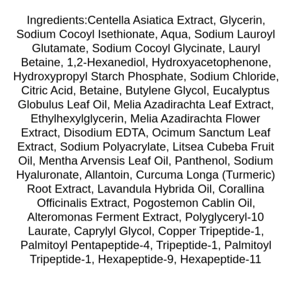 mixsoon-centella-cleansing-foam-ingredients