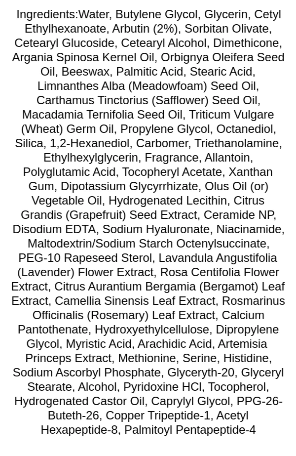 tisha-arbutin-cream-ingredients