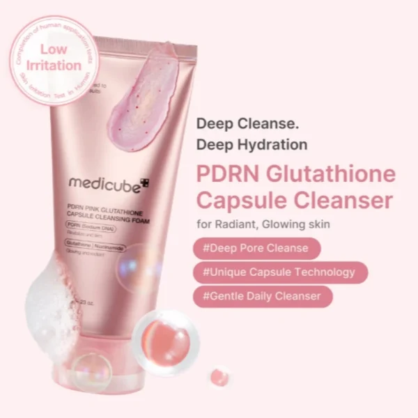 medicube-pdrn-pink-glutathione-capsule-cleansing-foam-120g-pic-1